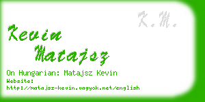 kevin matajsz business card